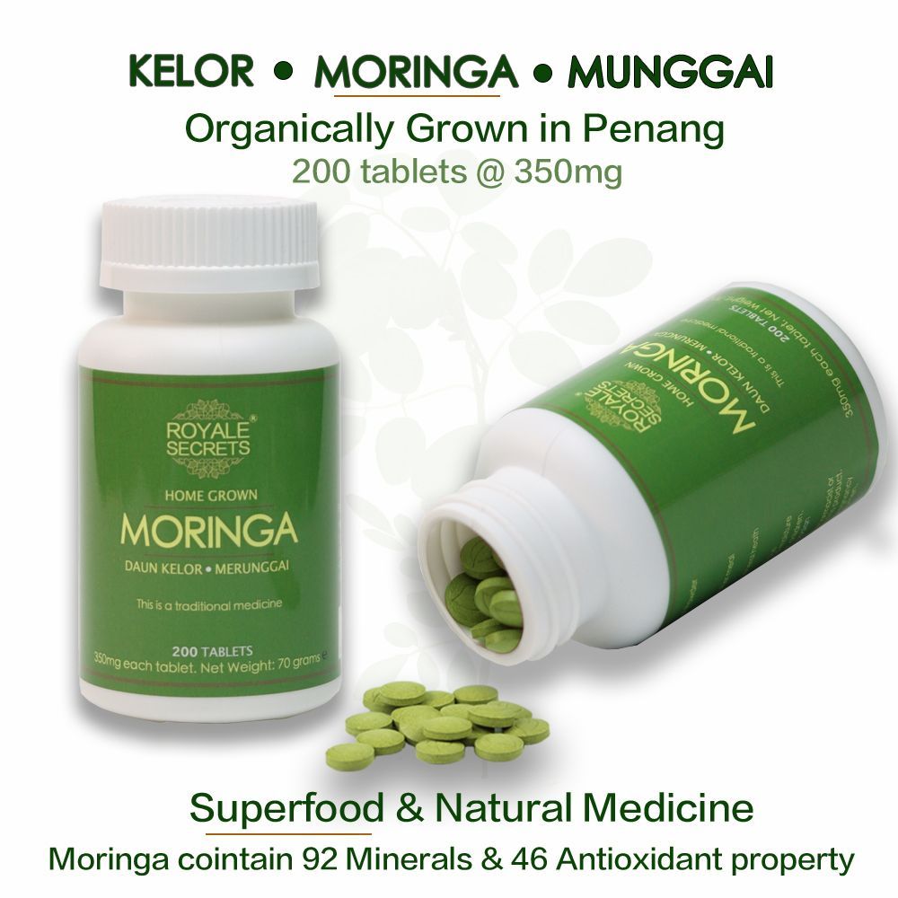 Moringa Tablets Organic - Royale Secrets 200 tablets (350mg) | Shopee ...