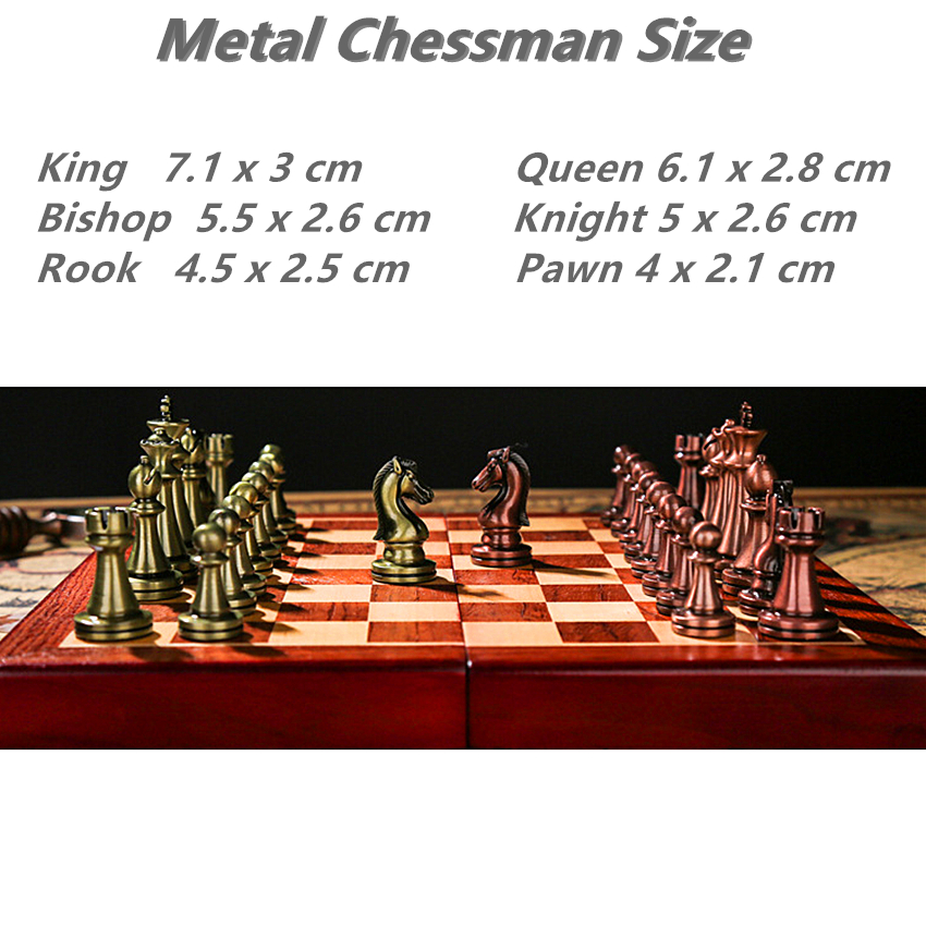 Metal Chessman International VIP Chess Set Walnut Chess Board 35 x 35cm ...