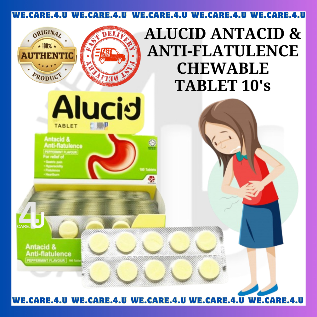 ~[PIL GASTRIK & BUANG ANGIN]💊ALUCID ANTACID & ANTI-FLATULENCE CHEWABLE ...