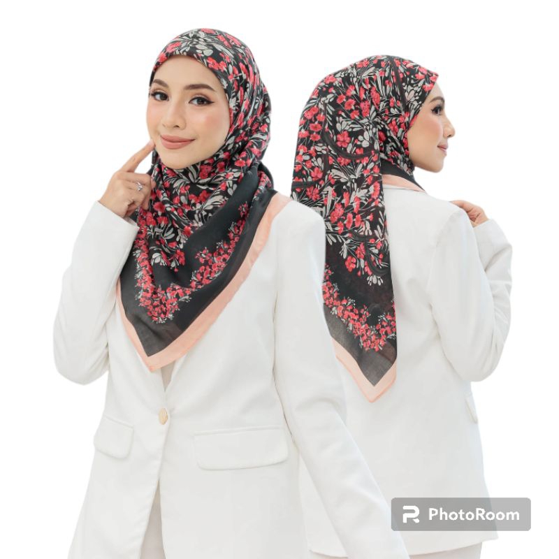 Tudung Bawal Cotton Voile Corak Abstrak Monogram Bidang 45 | Printed ...