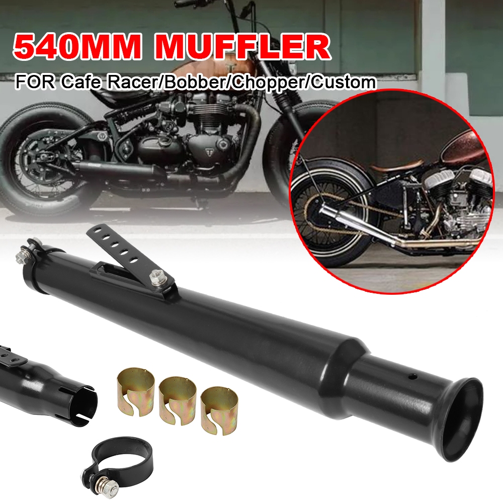 540MM Motorcycle Retro Tail Exhaust Muffler Pipe With Reducer For 