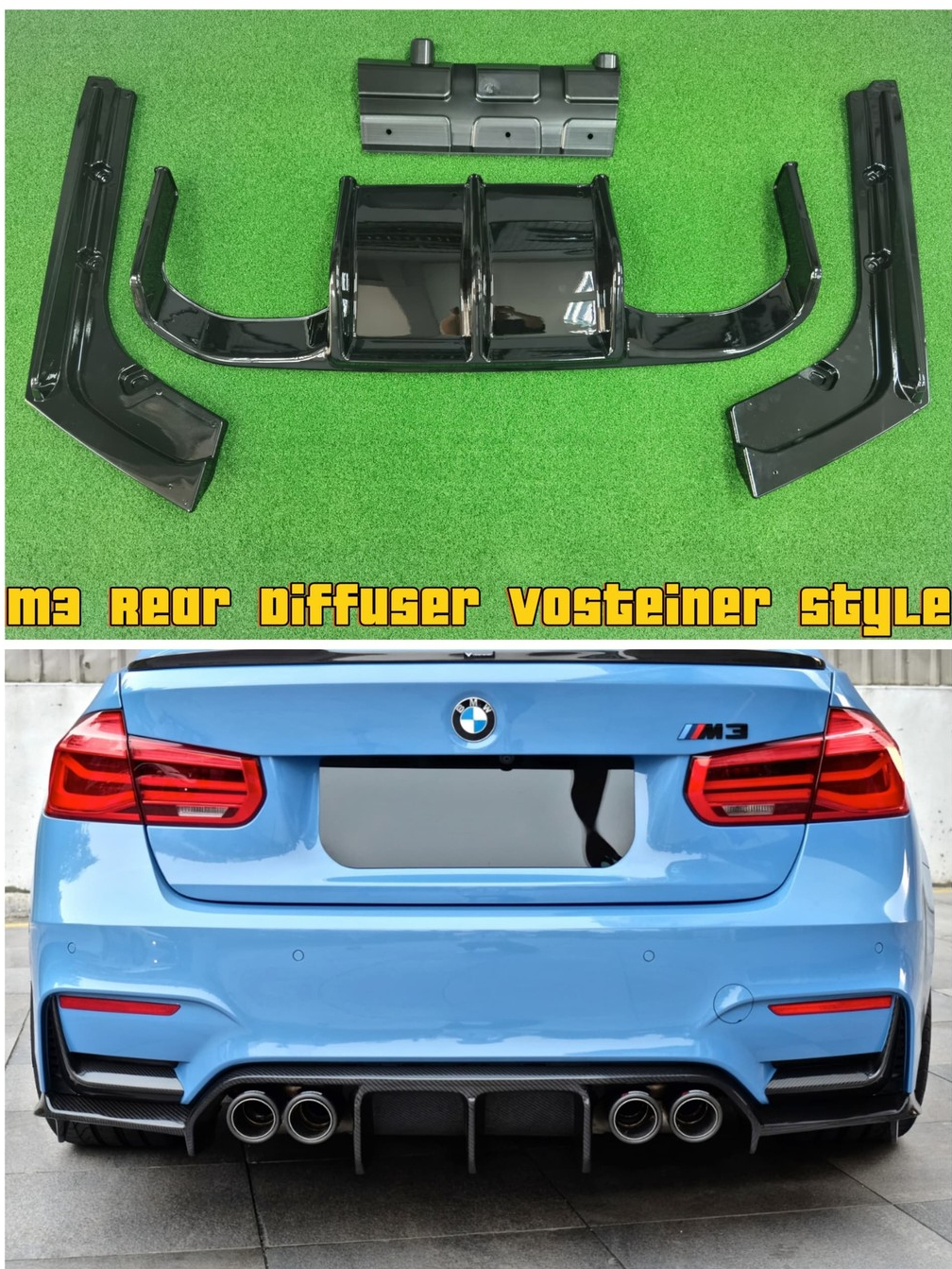 BMW F30 M3 Rear Diffuser Vorsteiner Style | Shopee Malaysia