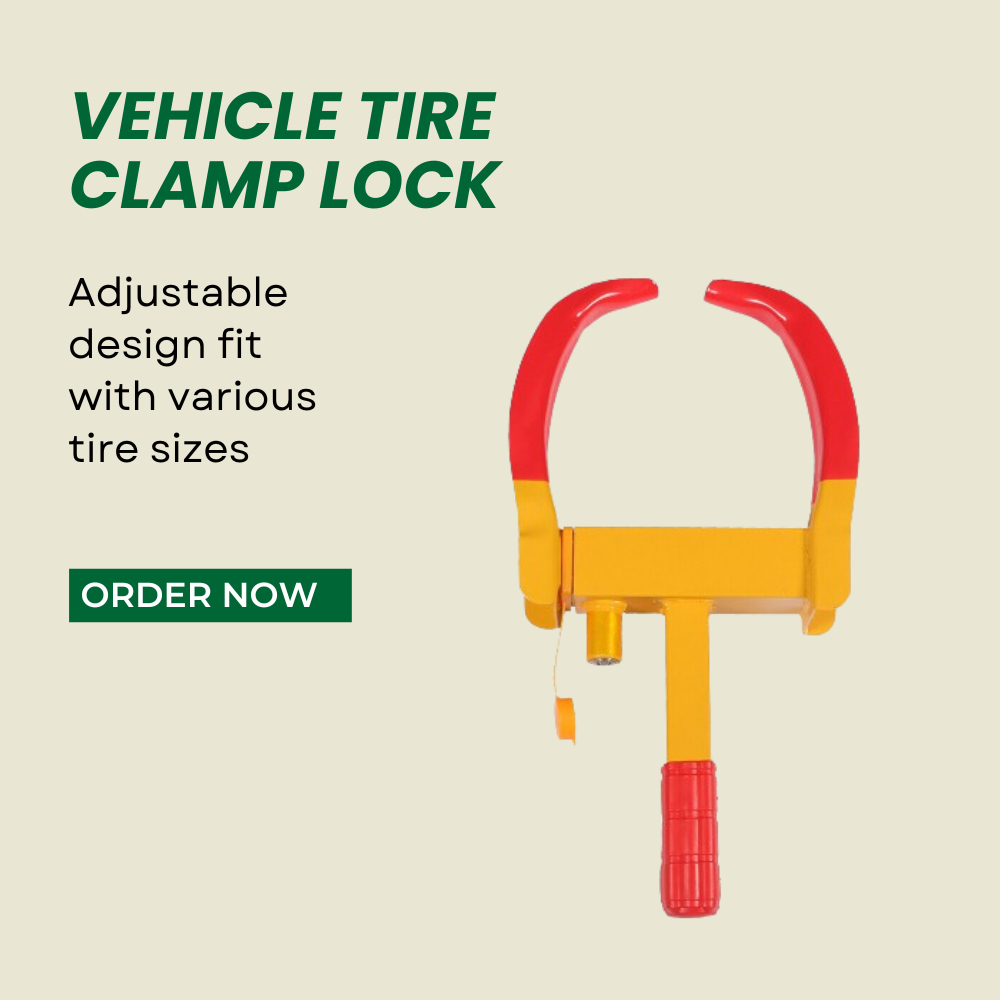 Vehicle Tire Clamp Wheel Security Lock Anti Thef Tire Locker Heavy Duty Wheel Immobilizer