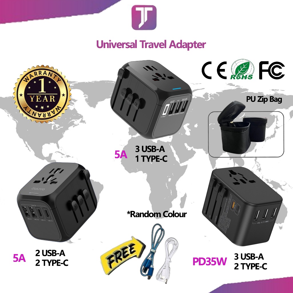 2000W Uni Converter Travel Power Adapter With USB Ports 5.6A Smart ...