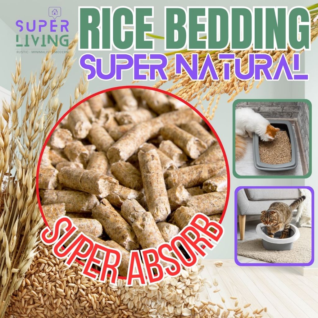 Pet Rice Bran Bedding 10KG Rice Pallet Cat Litter Pasir Kucing Kayu ...