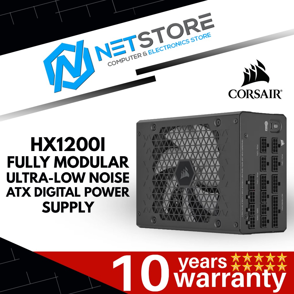 CORSAIR HX1200I FULLY MODULAR ULTRA-LOW NOISE ATX DIGITAL POWER SUPPLY ...