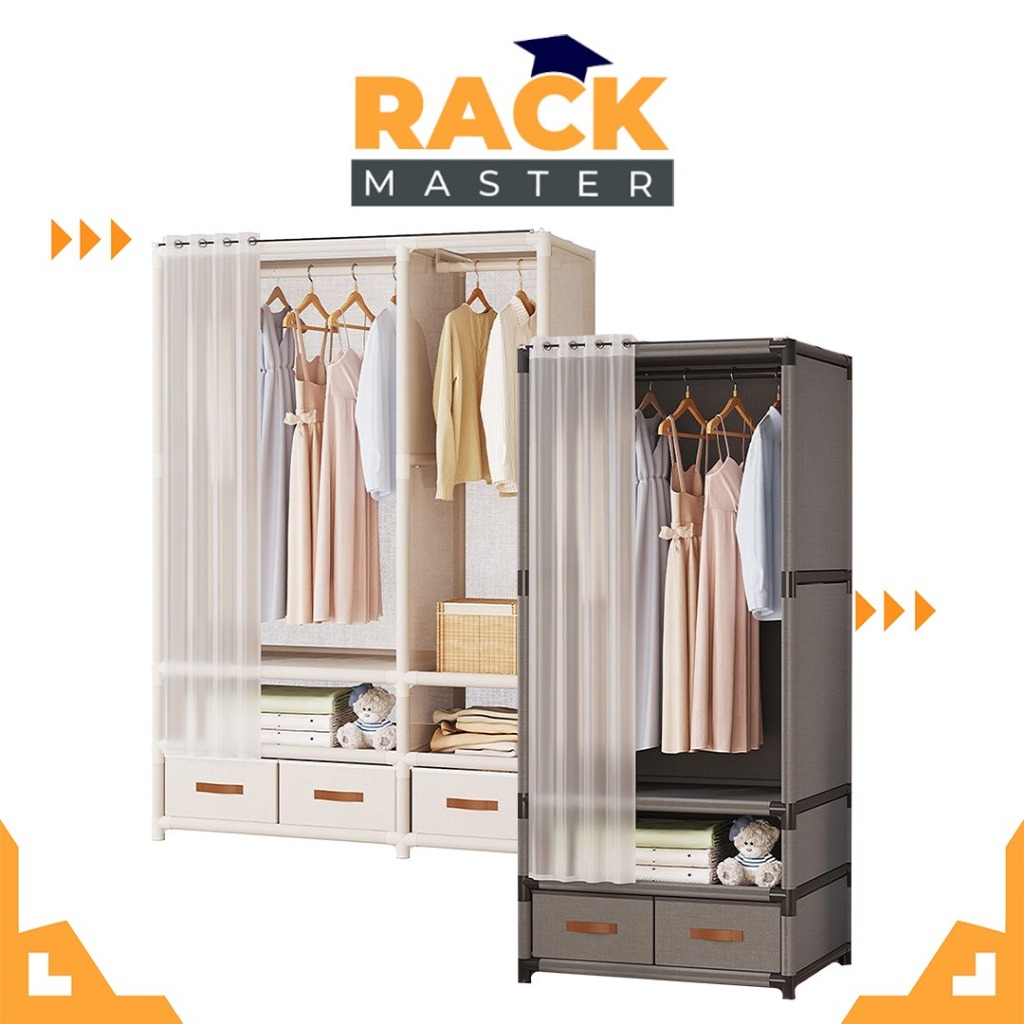 𝗥𝗔𝗖𝗞 𝗠𝗔𝗦𝗧𝗘𝗥 Stainless Steel Rods Extra Thick Wardrobe Japanese Style ...