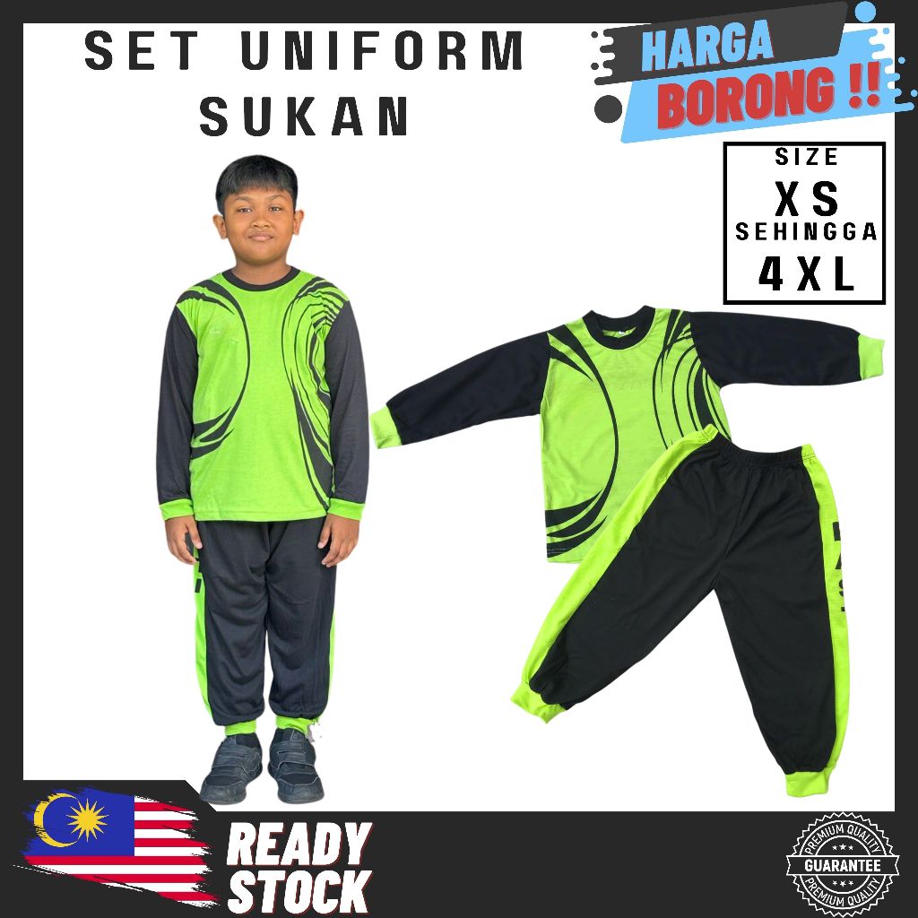 TADIKA SUKAN LELAKI & PEREMPUAN SPORT SUIT BAJU & SELUAR SUKAN KAIN ...