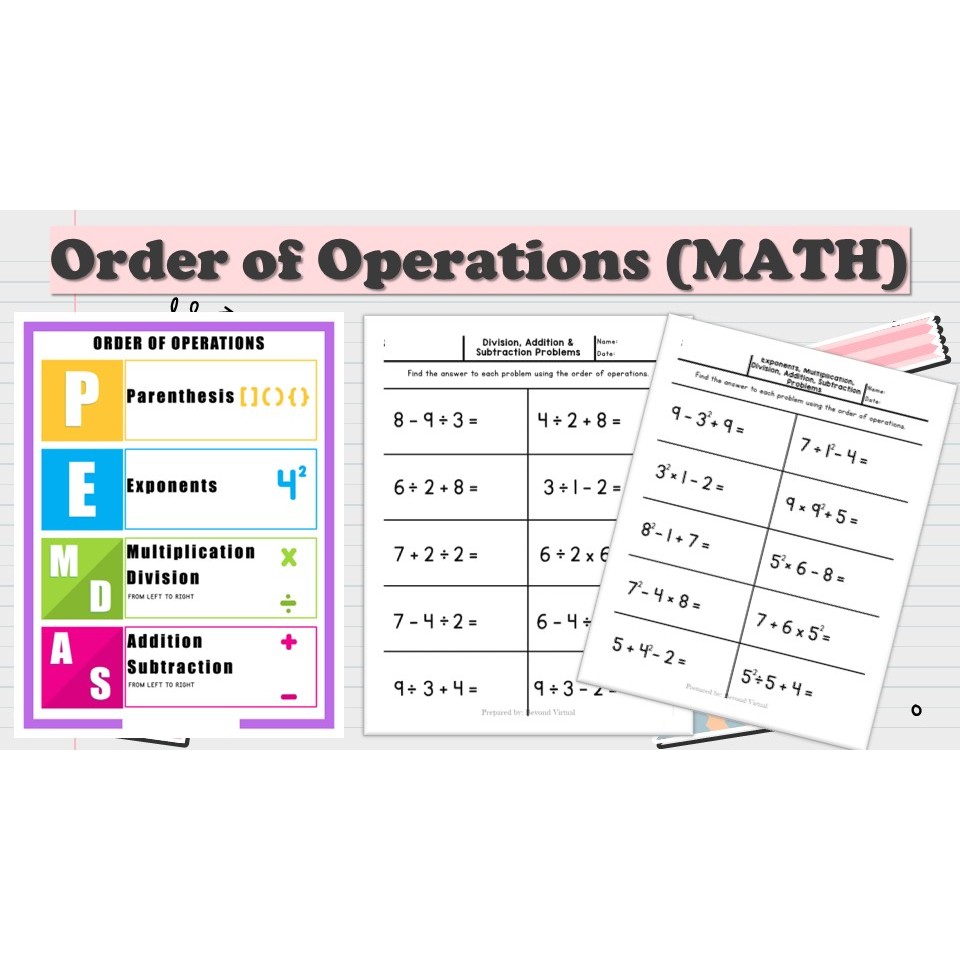 [P276] 44 pages Order of Operations (MATH) Worksheet for Pre-school PDF ...