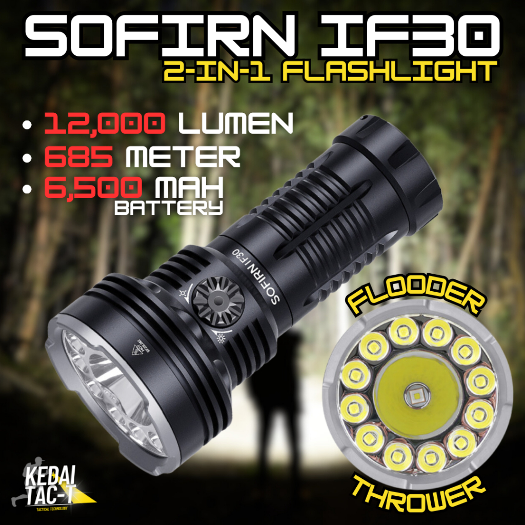 SOFIRN IF30 12000 LUMEN POWERFUL DUAL BEAM in 1 FLASHLIGHT