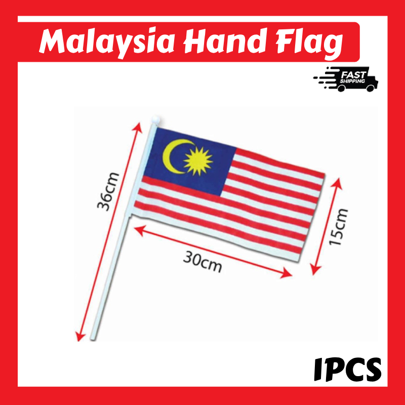 【whosales】malaysia Hand Flag Malaysia Welcome Flag Jalur Gemilang 手摇旗 马来西亚手旗 Bendera Malaysia