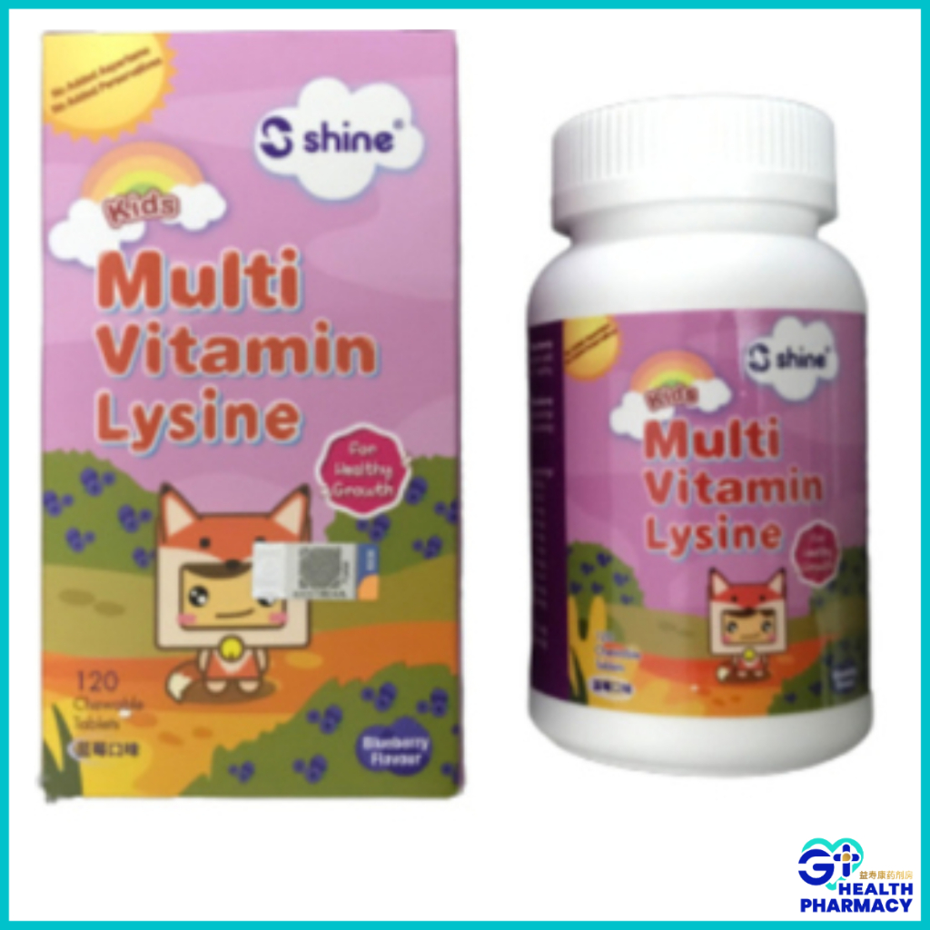 SHINE KIDS MULTIVITAMIN LYSINE 120'S (BLUEBERRY FLAVOUR) Shopee Malaysia