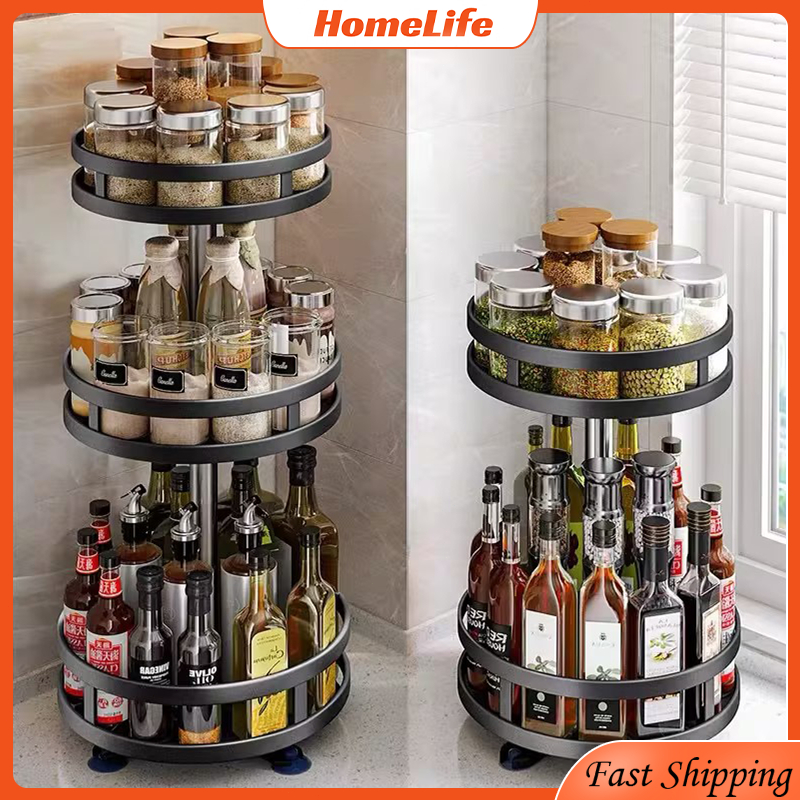 2/3 Tiers Kitchen Spice Rack Rak Rempah Condiment Organizer Rak ...