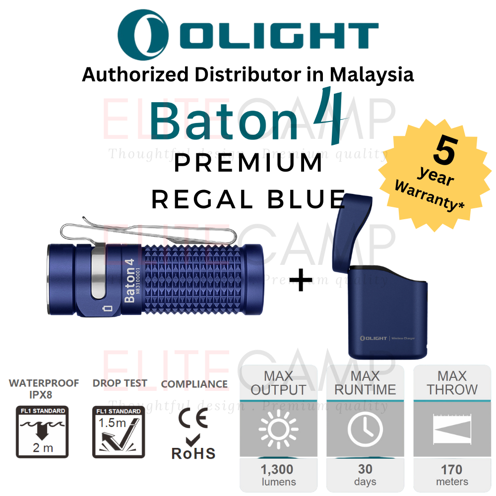 Olight Baton 4 - 1300 lumens Compact Rechargeable Pocket Torch - Olight stralia
