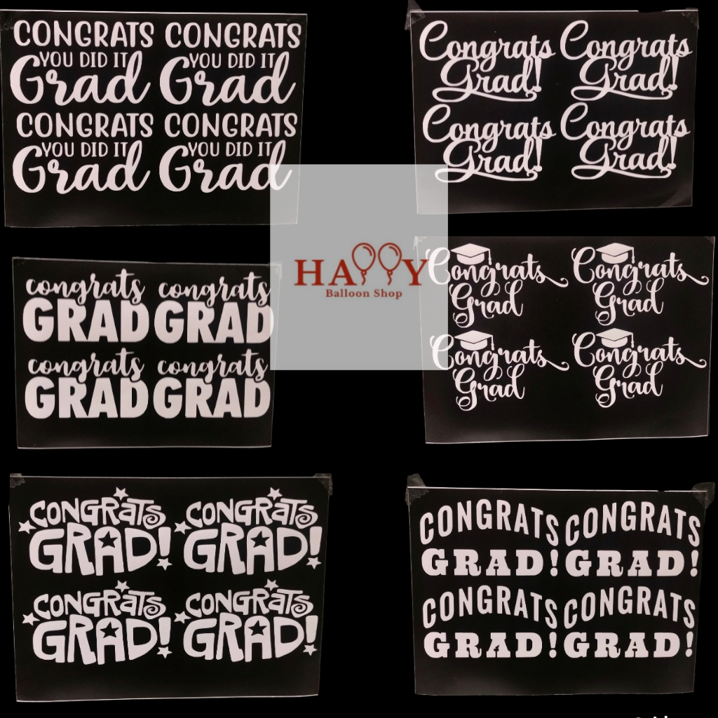Sticker/Pelekat Grad (Graduasi) Belon Foil/Bobo Saiz 10inci & Sticker ...