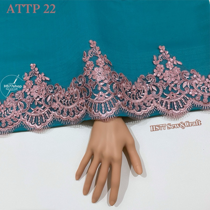 [ 50cm ] ATTP 22 Boder lace sequin/ border lace/ sequin lace/ lace baju ...