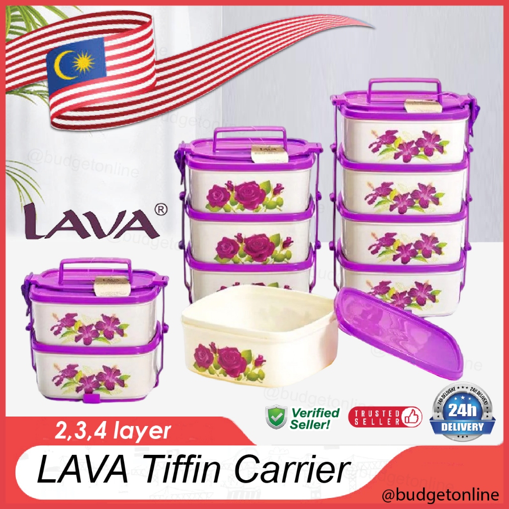 LAVA Tiffin Carrier Air Tight Lunch Box Stackable Food Container ...