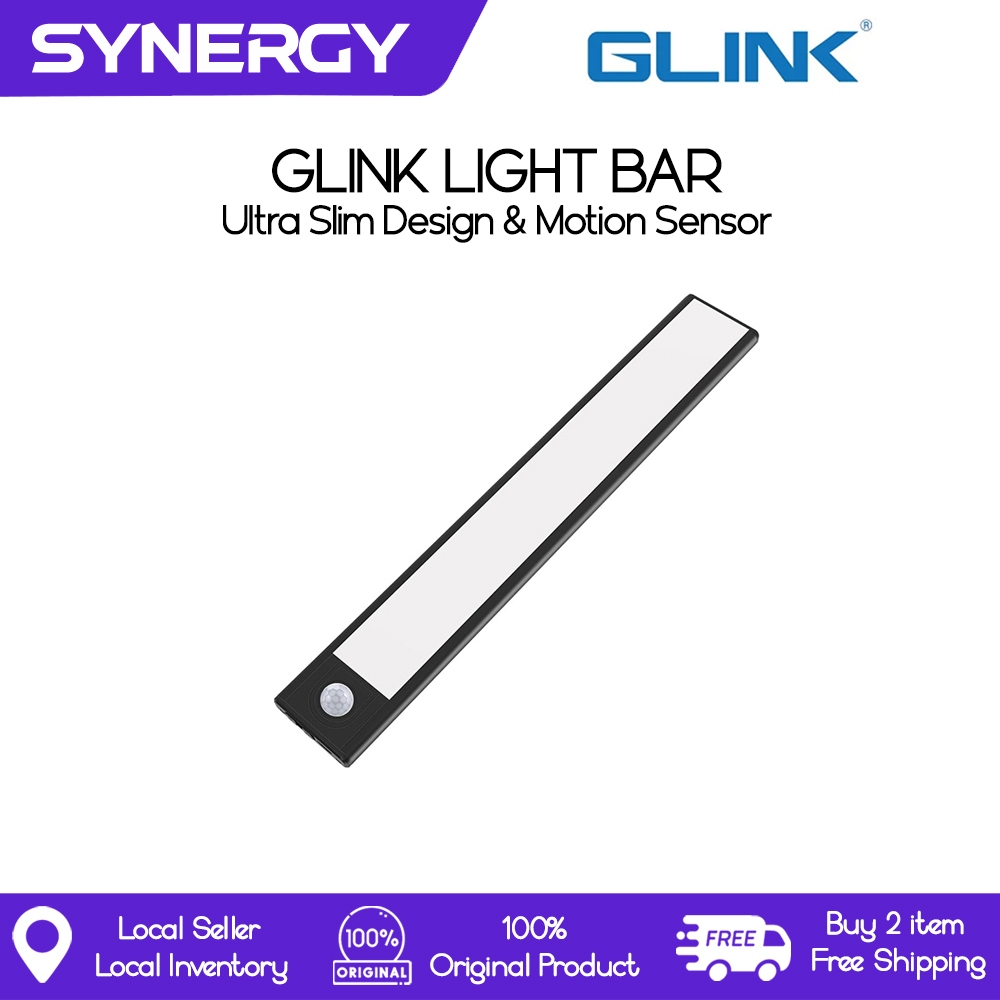 Glink Light Bar with Motion Sensor, Ultra Thin Design, Built-in ...