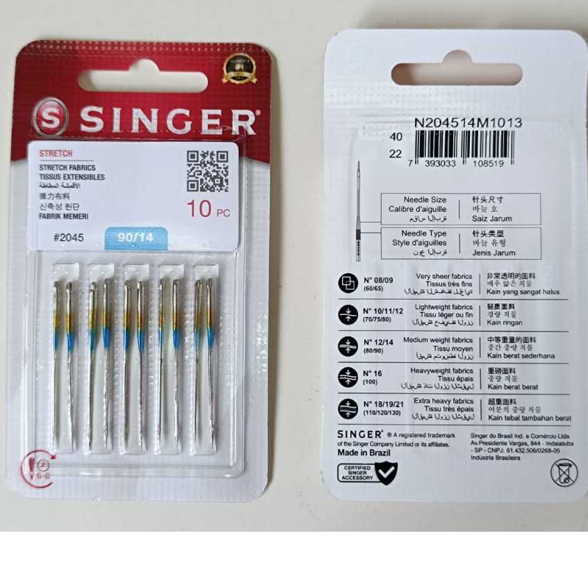 [10pcs/ Pack- ORIGINAL SINGER BALL POINT#2045] Jarum Jahit Portable ...
