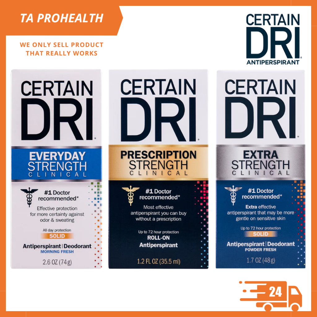 Certain Dri Prescription Strength Clinical Antiperspirant Roll On Deodorant Everyday Strength