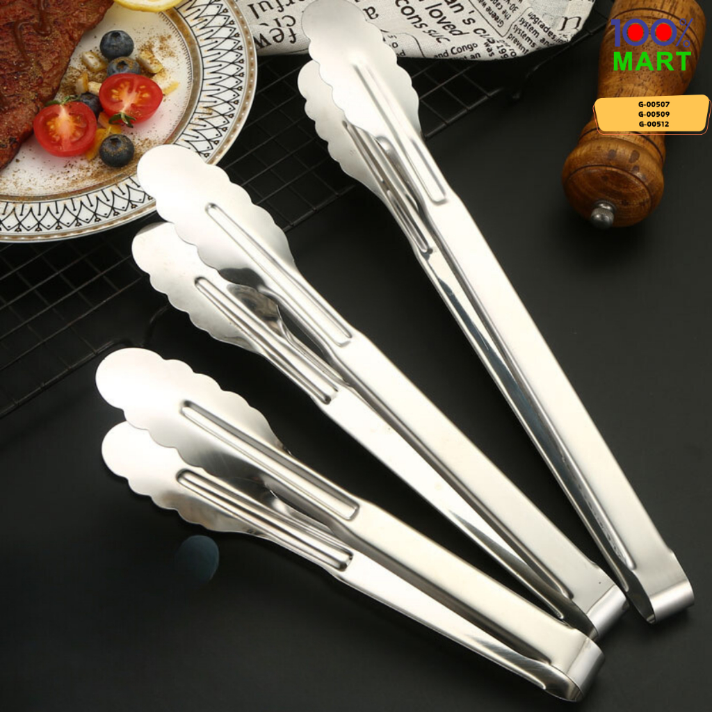 [100% Mart] Stainless Steel Food Clip Penyepit Makanan 7“/9”/12“ 不锈钢食品夹 ...