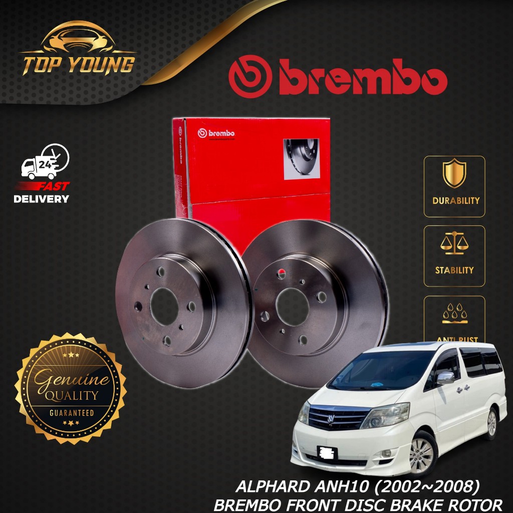 BREMBO TOYOTA ALPHARD ANH10 MNH10 (2002~2008) FRONT (FW) (DEPAN)100% ...