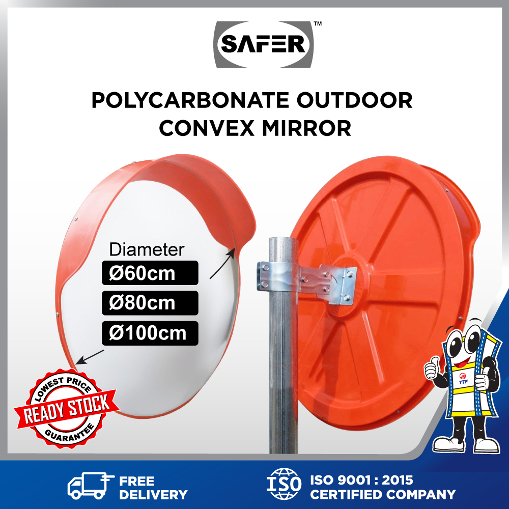 TTF Rack™ (SAFER PCOM80) Polycarbonate Outdoor Convex Mirror 800mm ...