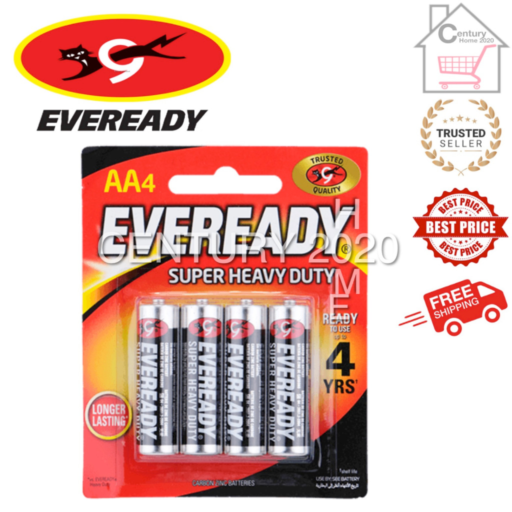 EVEREADY AA/AAA Battery Super Heavy Duty R6 AA/AAA Battery 1215 BP4 ...