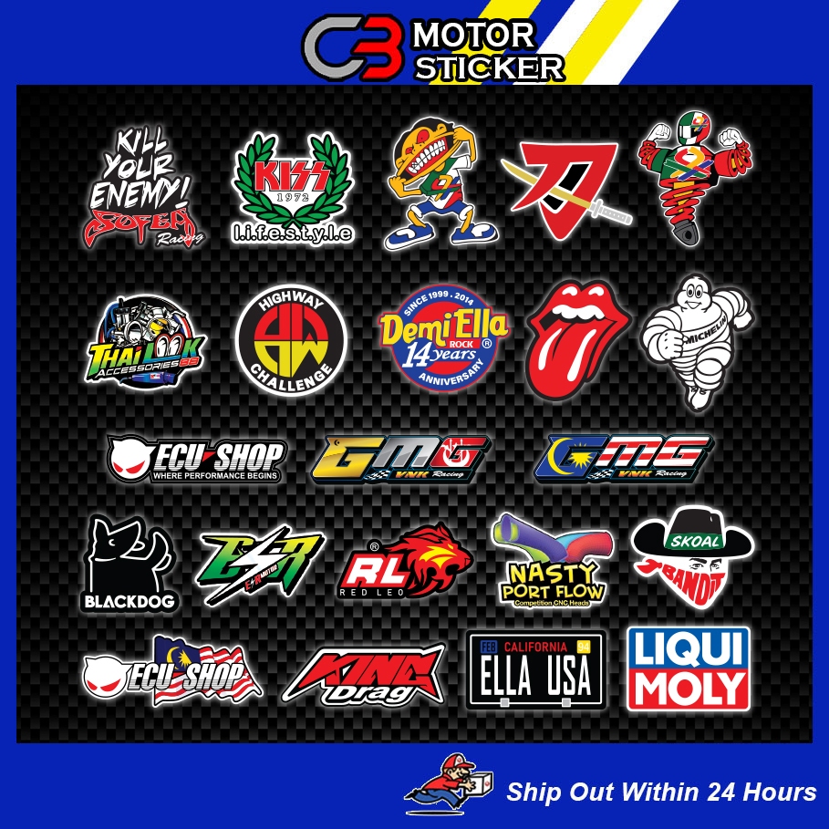 STICKER ESR KISS SOFEA BENETTON ECU BLACK DOG STP BELL SHELL MALAYSIA ...