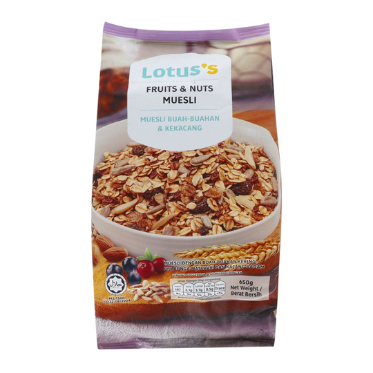 Lotus's Tesco Fruit & Nut Muesli 650g - Lotuss Oat Cereal Sarapan ...