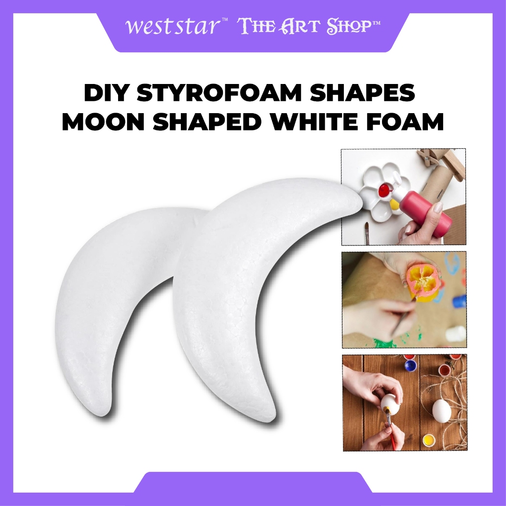 [WESTSTAR] DIY Styrofoam Shapes Moon Shaped White Foam Crafts Moon ...