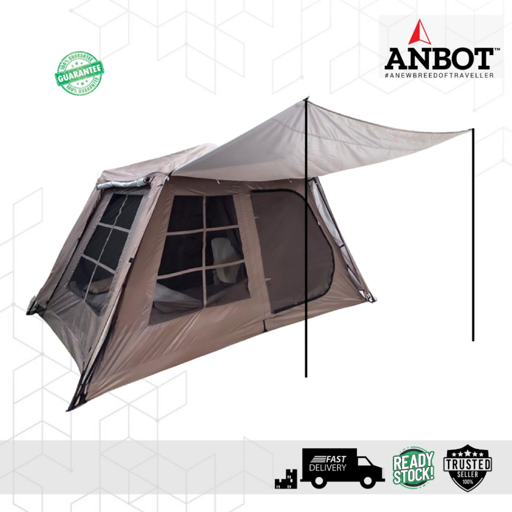 SHINECRAVE Bell Tent Rain Fly With Stove Jack & Vents – Waterproof PU5000 Cover For 16.5ft (5m) Tents, 4-Season