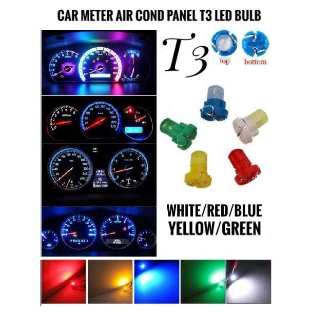 Car LED T3 Dashboard Meter Led Lampu Kereta Light Bulb Universal Proton