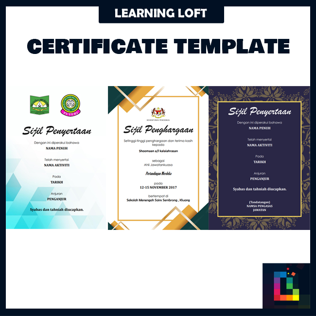 🔥21 Set Certificate Template (Can Edit in Microsoft Word) Free Sijil ...