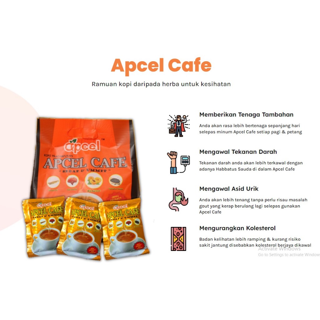 Apcel Kopi 20 Sachets / Apcel Cafe 20 Sachets / Ready Stock / Original ...