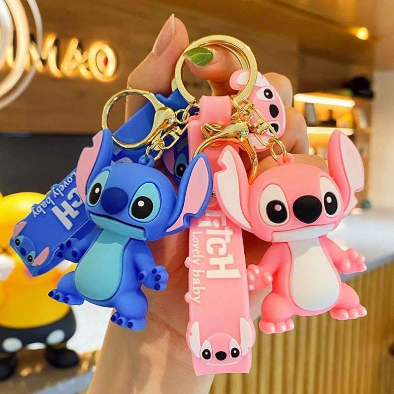 Stitch Keychain Cartoon Lovers Keychains Student Backpack Couple ...