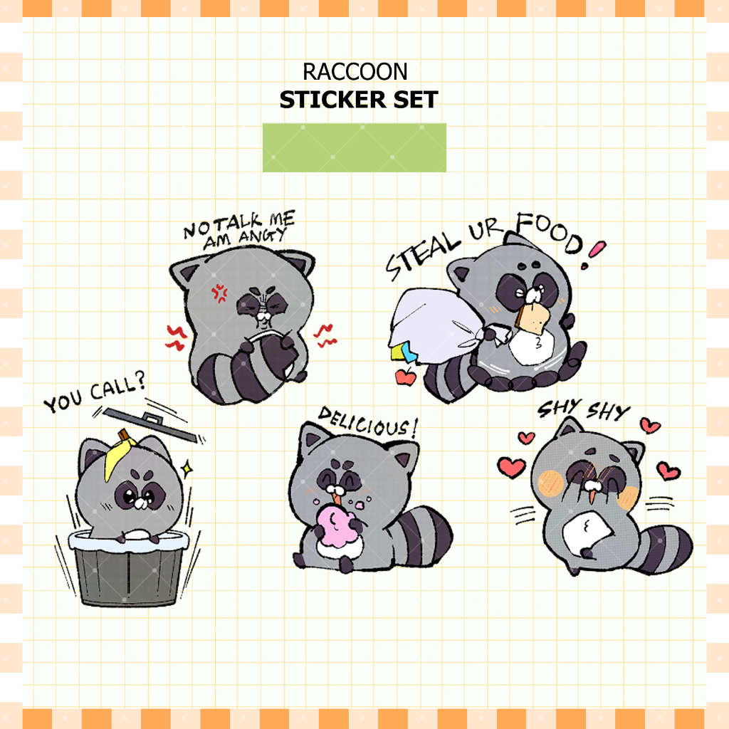 The Raccoon Sticker Set | Shopee Malaysia
