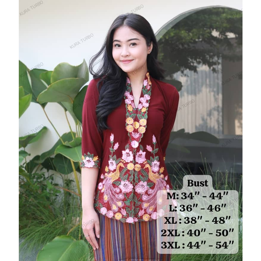 【ready Stock】baju Kebaya Nyonya Sulam Burung Merak Pelbagai Warna