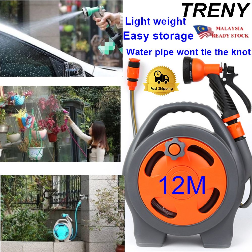 TRENY Mini Hose Reel Set Portable Water Hose Reel Set 12M / Kelkili Hos ...