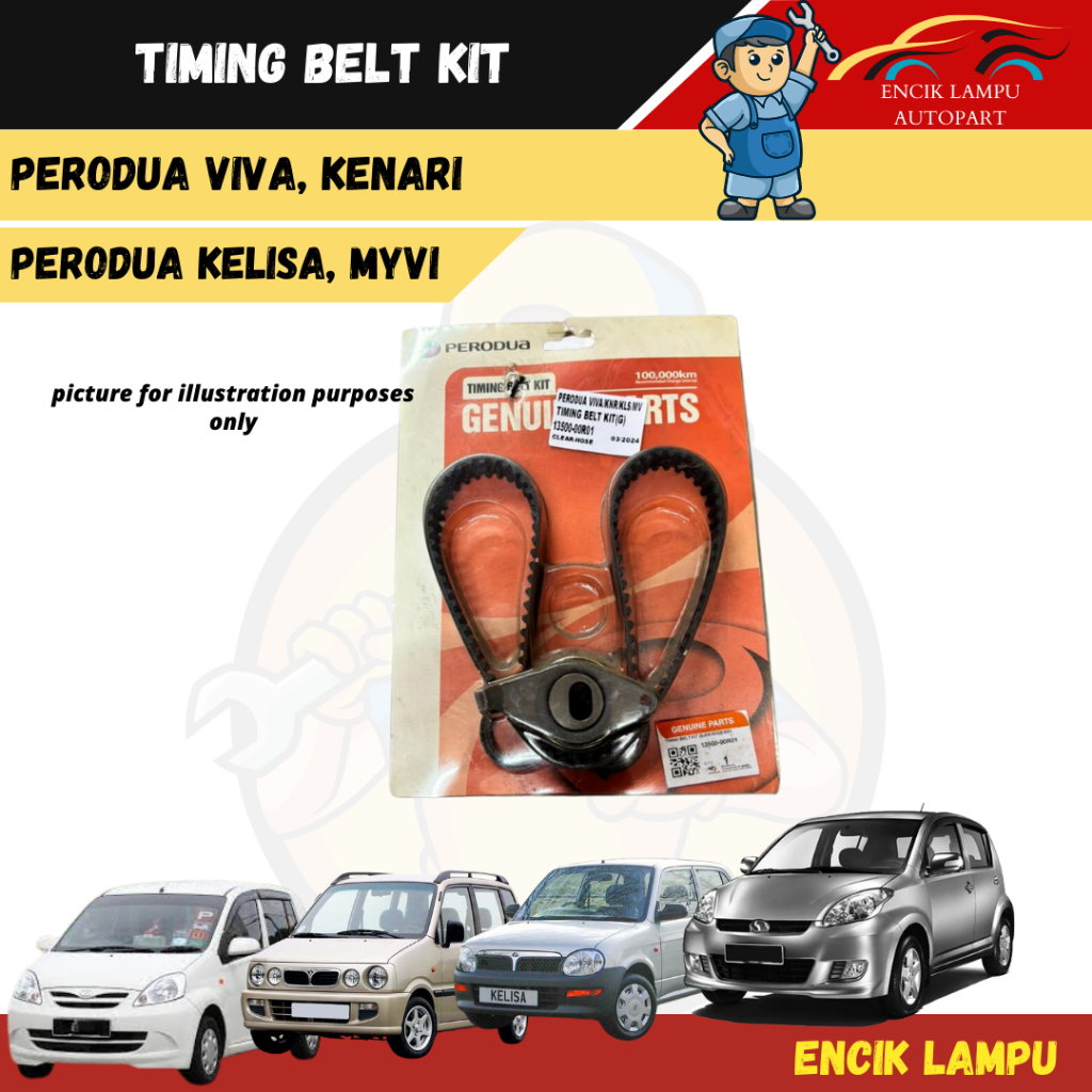 Original Perodua Viva Kelisa Kenari Myvi Timing Belt Kit 1350000R01 100 New High Quality