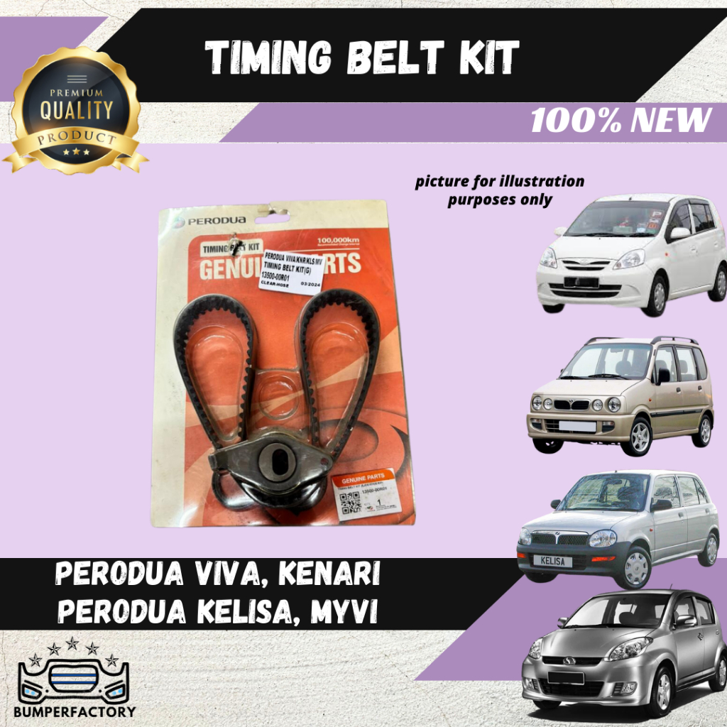 Original Perodua Viva Kelisa Kenari Myvi Timing Belt Kit 1350000R01 100 New High Quality