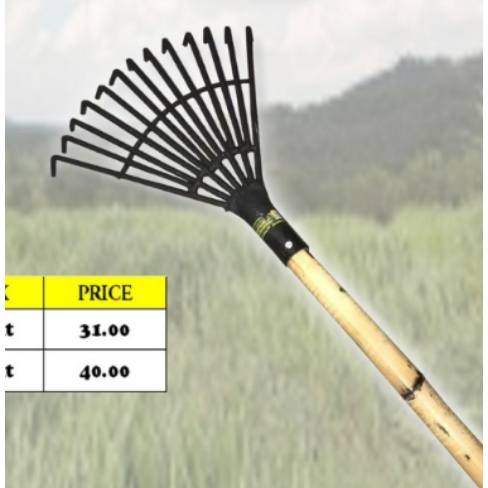 SAMLEE M2222 IRON RAKE C/W ROTAN HANDLE 4FEET / PENCAKAR BESI DENGAN ...