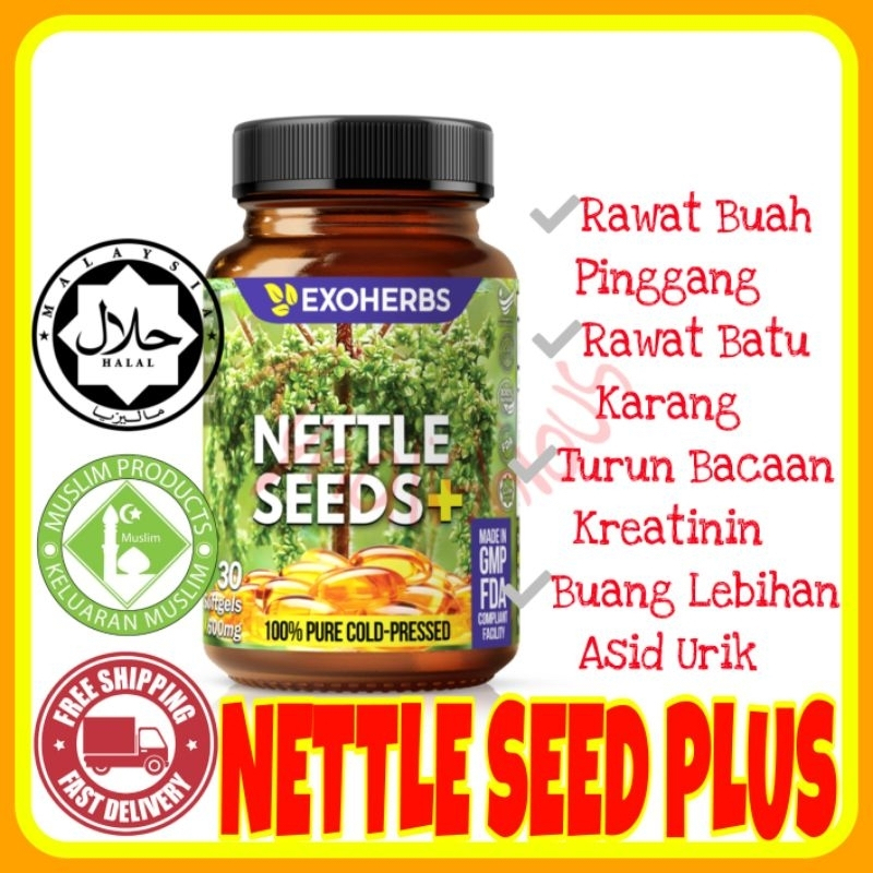 NETTLE SEED PLUS EXOHERB | 30 Softgel | Masalah Buah Pinggang | Kencing ...