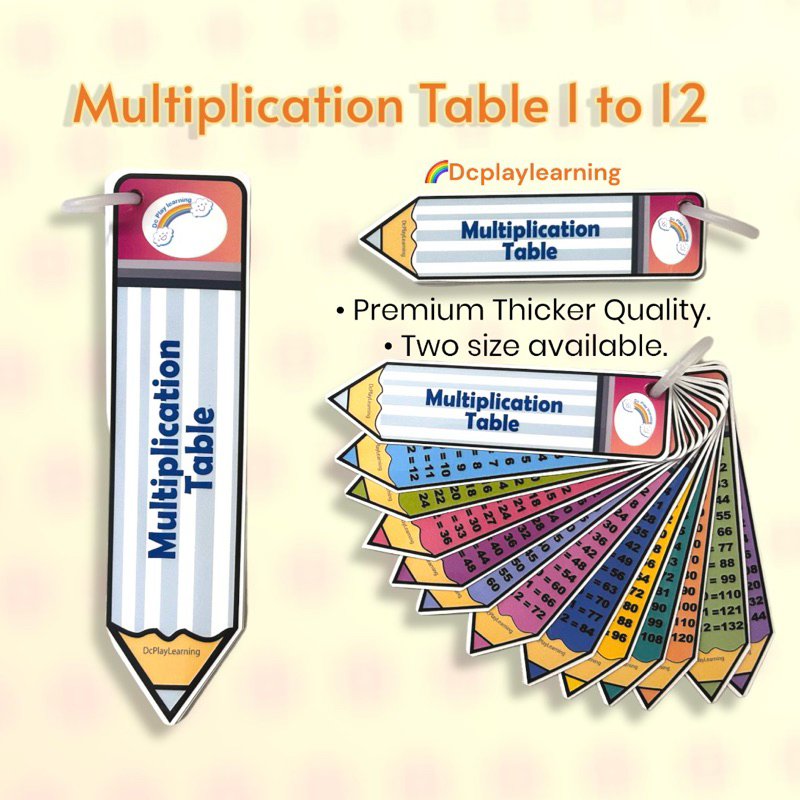 [Premium Quality] Times Table/ Multiplication Table/ jadual pendaraban / Pocket size