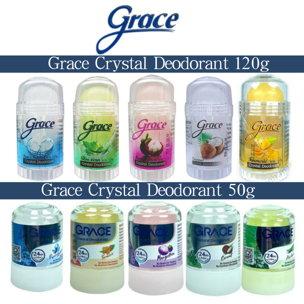 Ready Stock Grace Pure Crystal Deodorant Roll On Antiperspirant Body