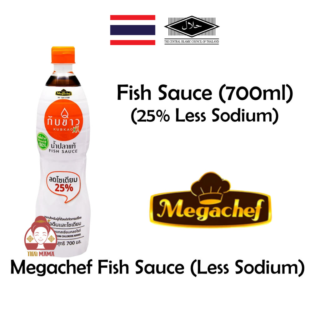 Megachef Fish Sauce Low Sodium 25 700ml Halal Kubkao Fish Sauce