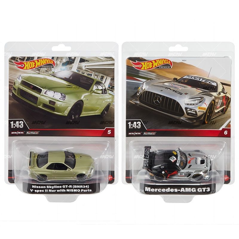 Hotwheel 2024 Premium 1:43 Nissan Skyline GT-R, Mercedes-AMG GT3,Jeep ...