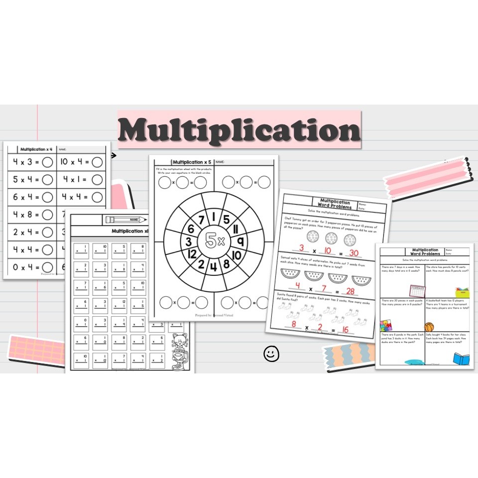 [P272] 141 pages Multiplication Worksheet for Pre-school PDF version 乘法 ...