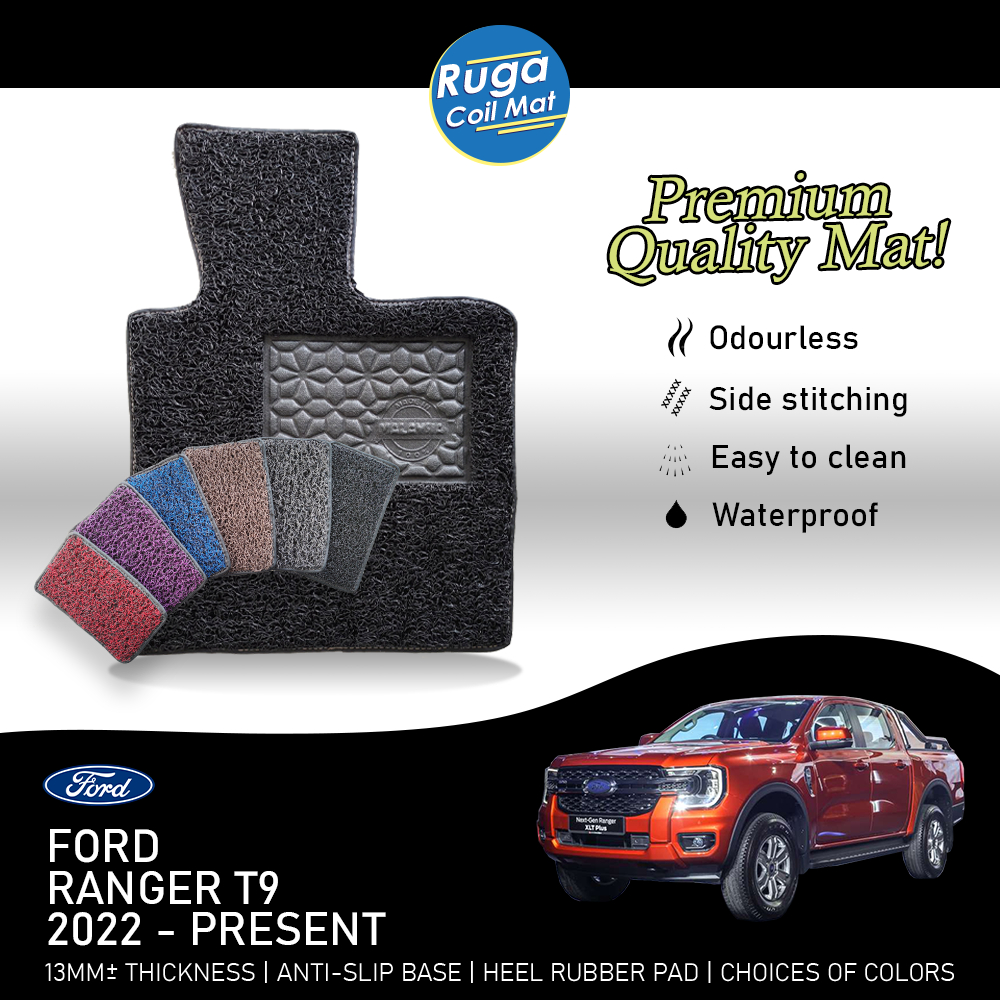 FORD RANGER T9 ( 2022 - 2025 ) Car Coil Mat Koil Mat Karpet Kereta Pre ...