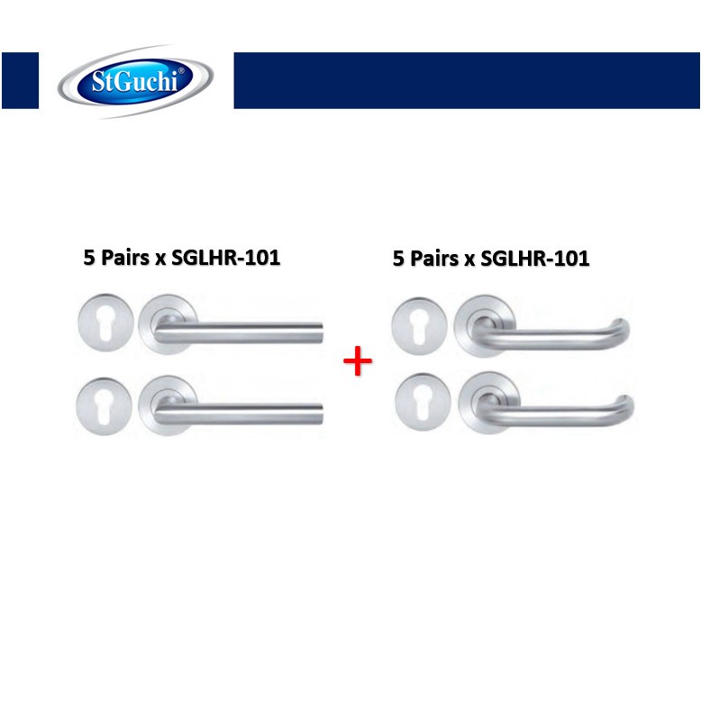 St GuchI Stainless Steel Lever Handles (5 Pairs x SGLHR-2104 ) + ( 5 ...